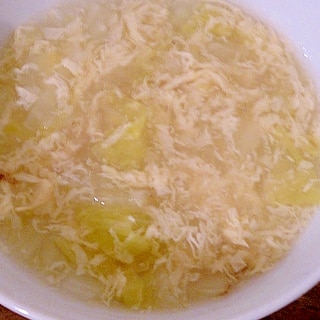 白菜と卵のとろみ中華スープ